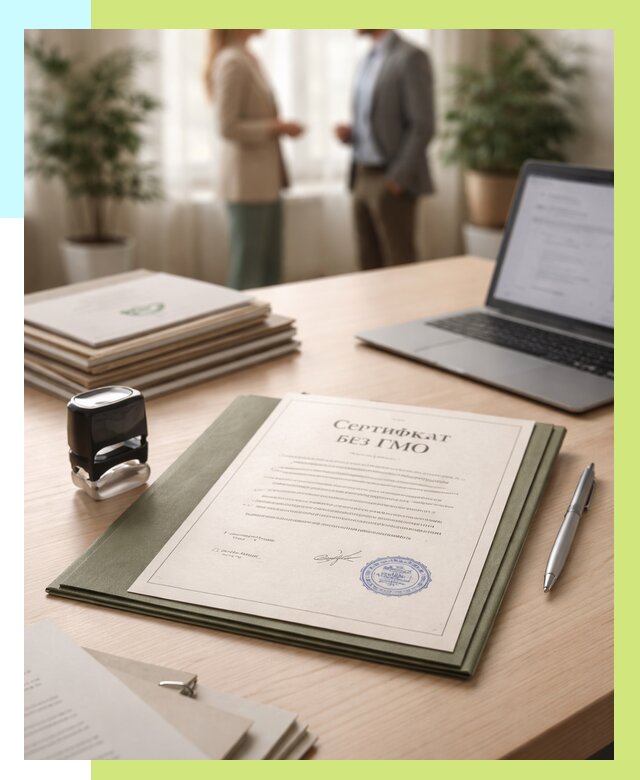 Сертификат без ГМО в Казани от 7963 р. оформить срочно Алешин-Кзн